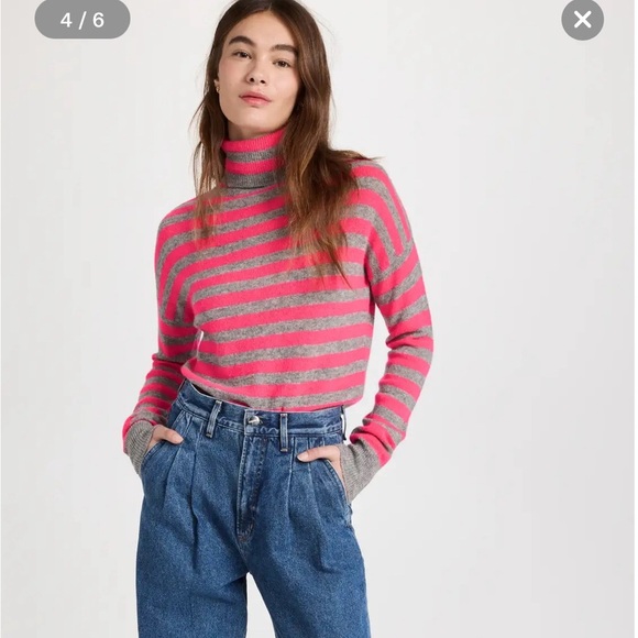 Jumper 1234 - Stripe Cashmere Turtleneck Pullover - Picture 3 of 8